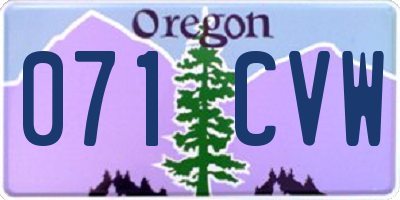 OR license plate 071CVW