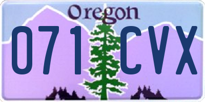 OR license plate 071CVX