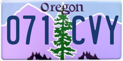 OR license plate 071CVY