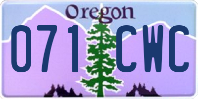 OR license plate 071CWC