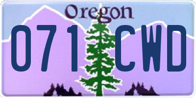 OR license plate 071CWD