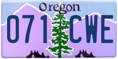 OR license plate 071CWE