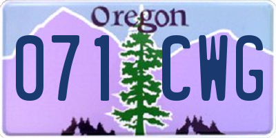 OR license plate 071CWG