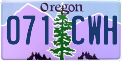 OR license plate 071CWH
