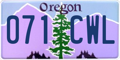 OR license plate 071CWL