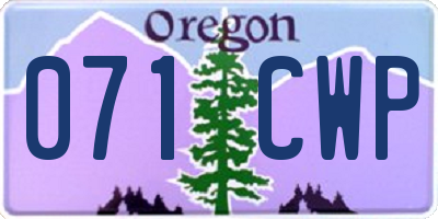 OR license plate 071CWP