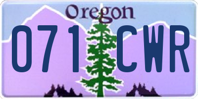 OR license plate 071CWR