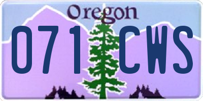 OR license plate 071CWS