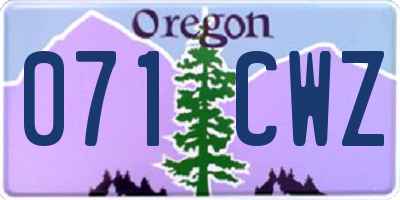 OR license plate 071CWZ