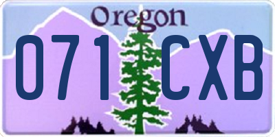 OR license plate 071CXB