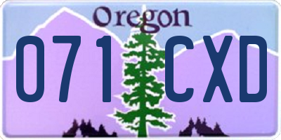 OR license plate 071CXD