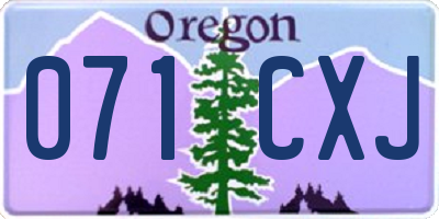 OR license plate 071CXJ