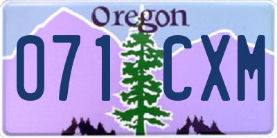 OR license plate 071CXM