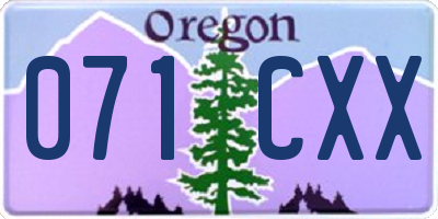 OR license plate 071CXX