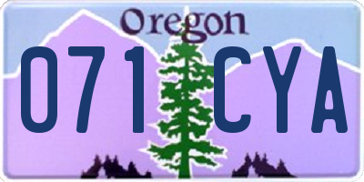 OR license plate 071CYA