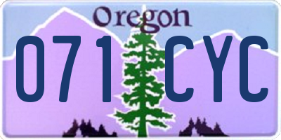 OR license plate 071CYC