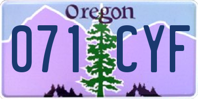 OR license plate 071CYF