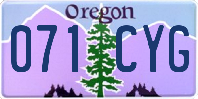 OR license plate 071CYG