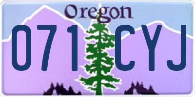 OR license plate 071CYJ