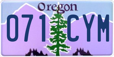 OR license plate 071CYM