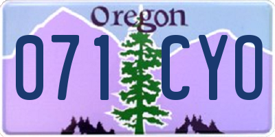 OR license plate 071CYO