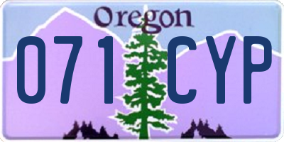 OR license plate 071CYP