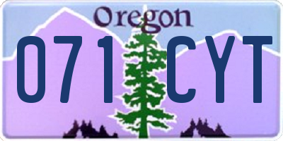 OR license plate 071CYT