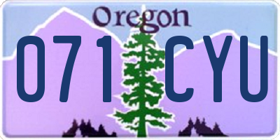 OR license plate 071CYU