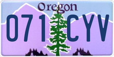 OR license plate 071CYV