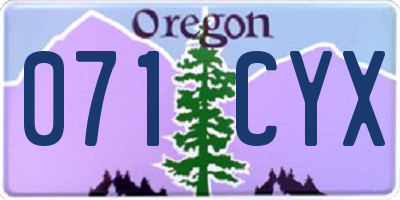 OR license plate 071CYX
