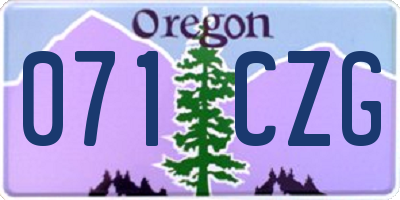OR license plate 071CZG