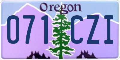 OR license plate 071CZI