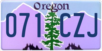OR license plate 071CZJ
