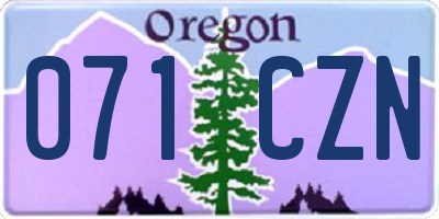 OR license plate 071CZN