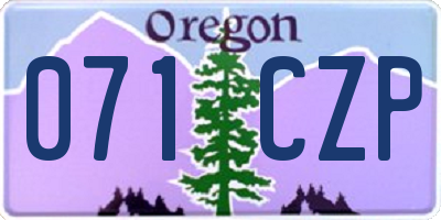 OR license plate 071CZP