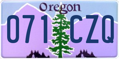 OR license plate 071CZQ