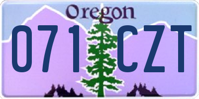 OR license plate 071CZT