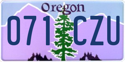 OR license plate 071CZU