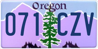 OR license plate 071CZV