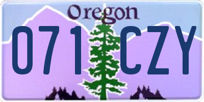 OR license plate 071CZY