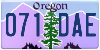 OR license plate 071DAE