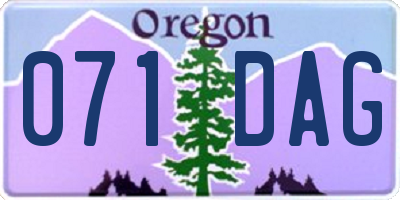 OR license plate 071DAG