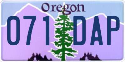 OR license plate 071DAP