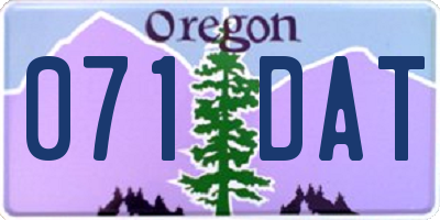OR license plate 071DAT