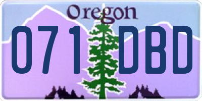 OR license plate 071DBD
