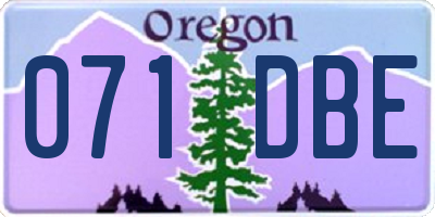 OR license plate 071DBE