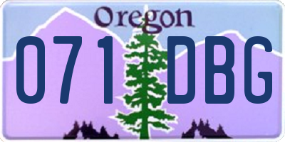 OR license plate 071DBG