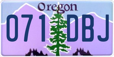OR license plate 071DBJ