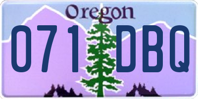 OR license plate 071DBQ