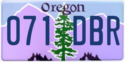 OR license plate 071DBR